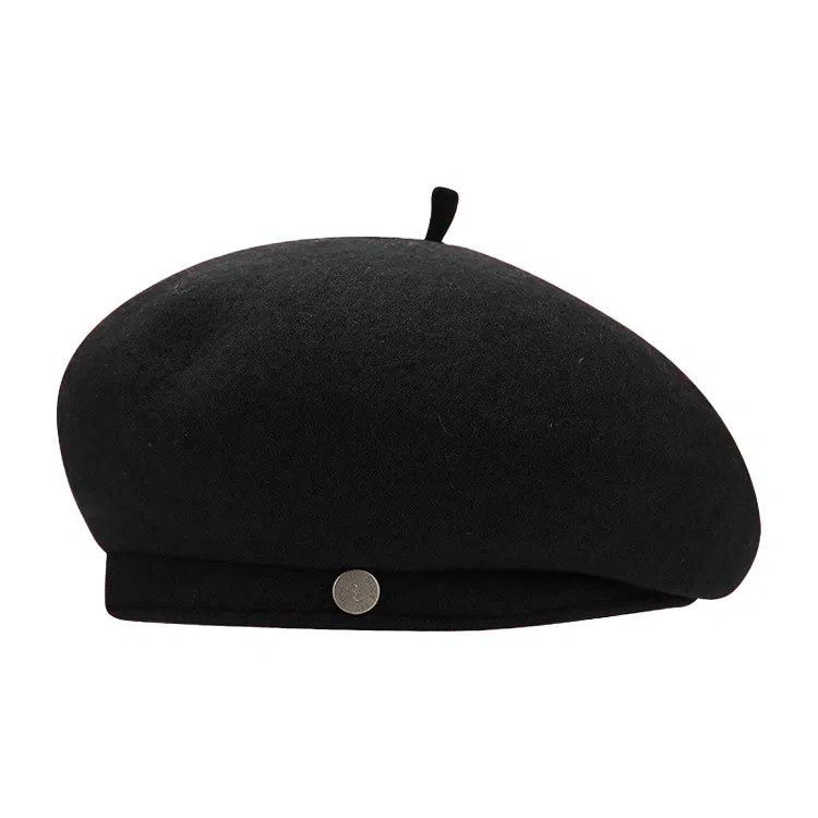 浪莎 英伦风金属标简约纯色时尚百搭保暖 羊毛 贝雷帽 男女同款情侣款