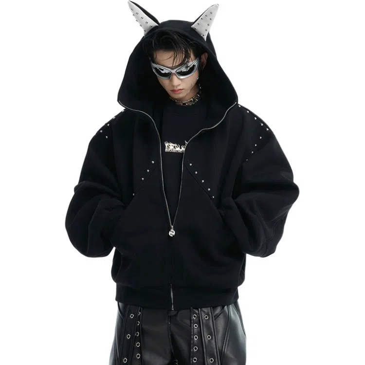 SOUL WORKER Doberman Studded Hoodie