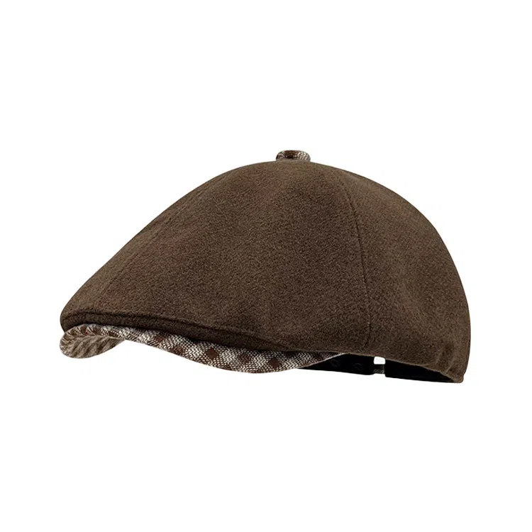 心水好物 日系复古格纹前进帽可调节艺术画家帽显脸小休闲百搭 棉 贝雷帽 男女同款情侣款