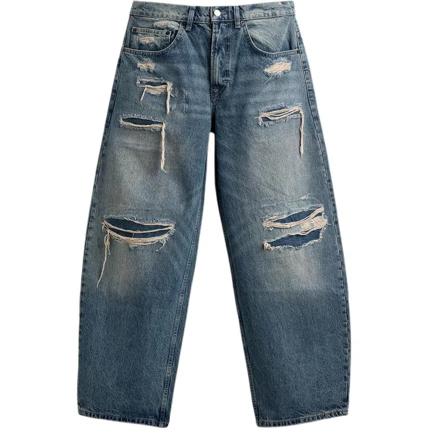 ZARA Relaxed Fit Distressed Jeans