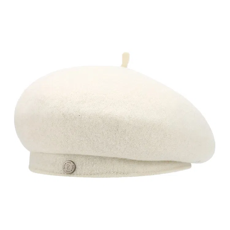 浪莎 英伦风金属标简约纯色时尚百搭保暖 羊毛 贝雷帽 男女同款情侣款