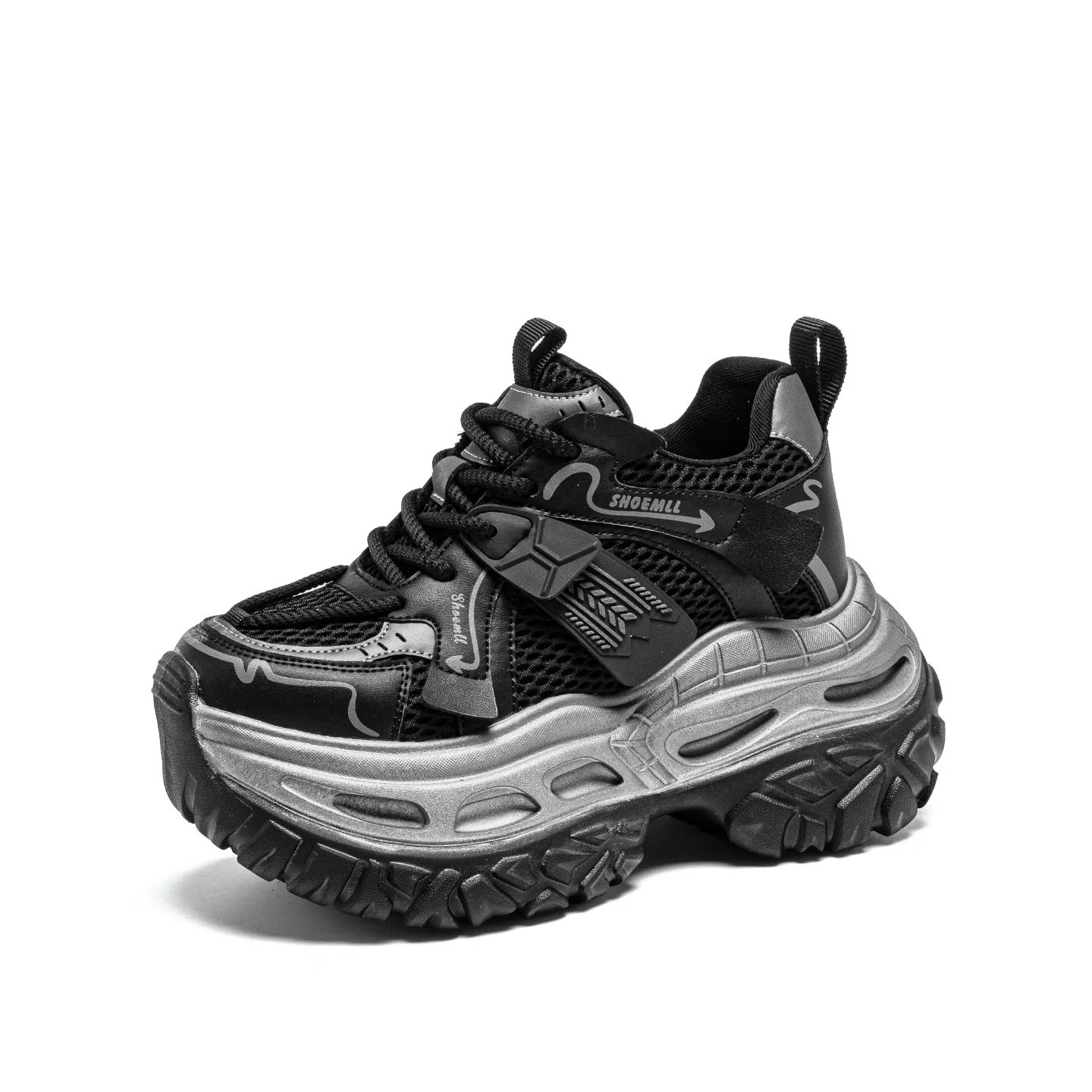 织物合成革 运动休闲厚底松糕时尚百搭潮流 透气轻便增高 低帮 老爹鞋 女款