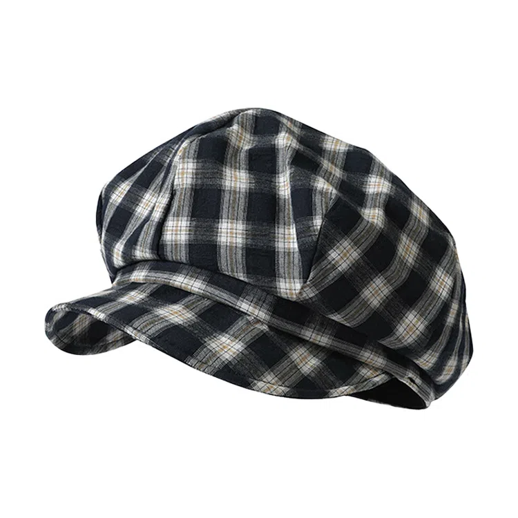 心水好物 英伦风复古格子纹显脸小时尚百搭 棉 贝雷帽 男女同款情侣款