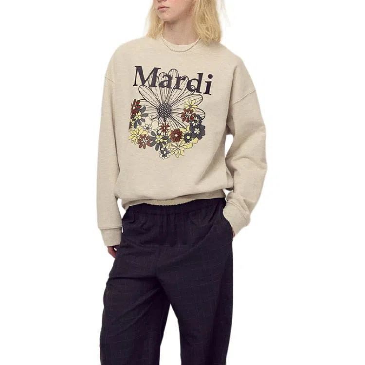 MARDI MERCREDI FW25 SWEATSHIRT FLOWERMARDI JARDIN_OATMEAL BLACK