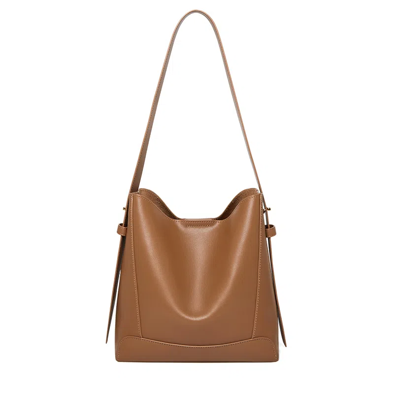 纳兰杜 时尚高级感通勤潮流百搭休闲高颜值实用品牌小众水桶包斜挎包 牛皮 单肩包 常规 女款 多色