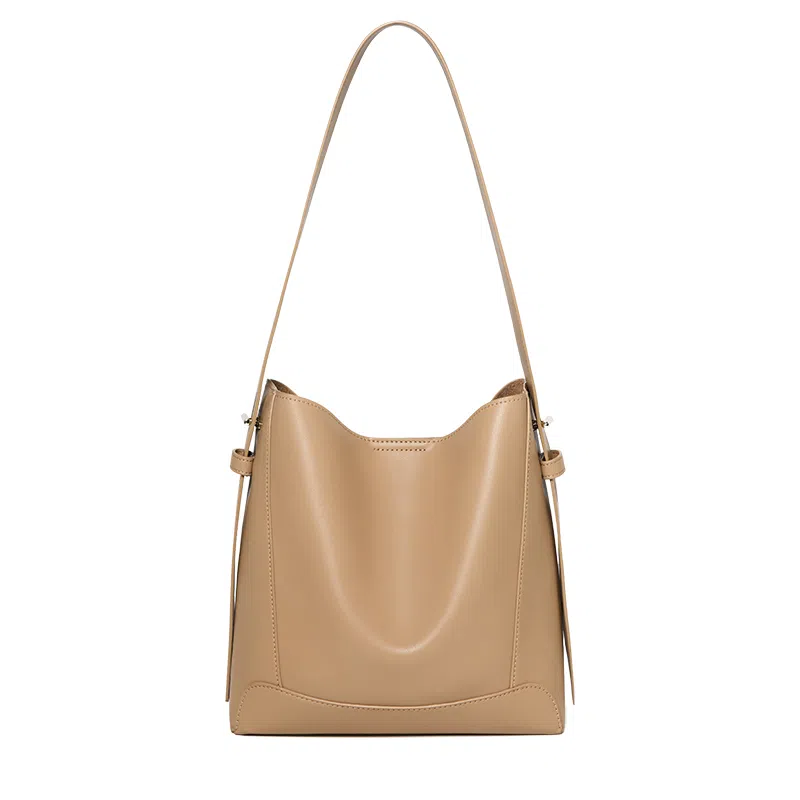 纳兰杜 时尚高级感通勤潮流百搭休闲高颜值实用品牌小众水桶包斜挎包 牛皮 单肩包 常规 女款 多色