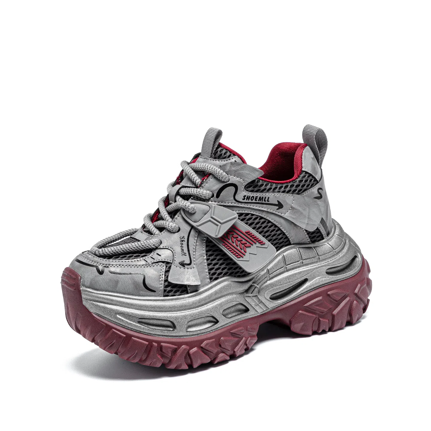 织物合成革 运动休闲厚底松糕时尚百搭潮流 透气轻便增高 低帮 老爹鞋 女款