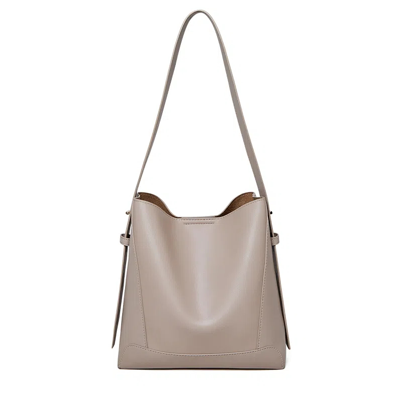 纳兰杜 时尚高级感通勤潮流百搭休闲高颜值实用品牌小众水桶包斜挎包 牛皮 单肩包 常规 女款 多色