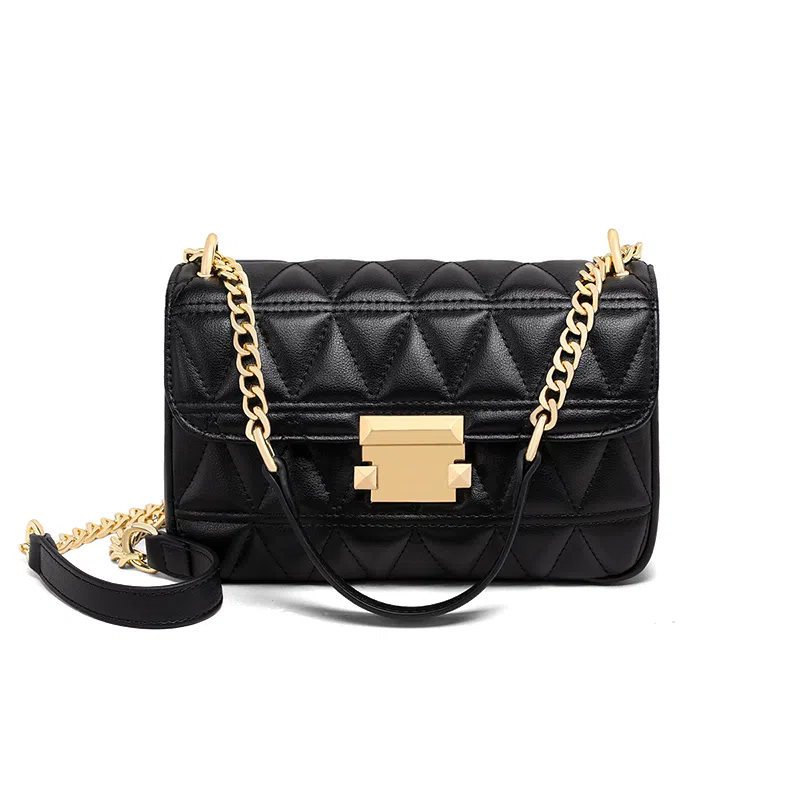 C°BANNER Quilted Chain Crossbody Bag Black Medium