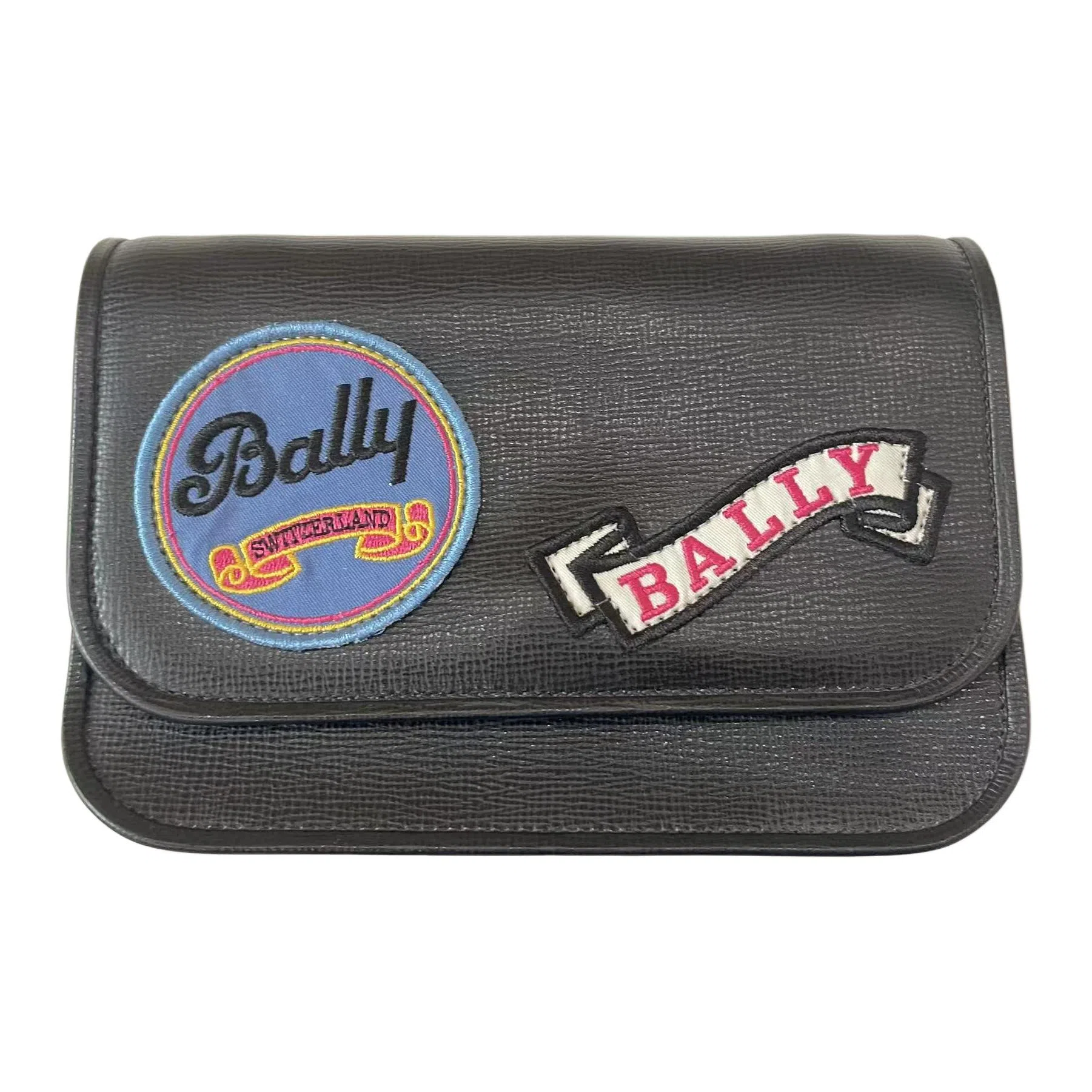 BALLY Classic Printed Leather Clutch Black