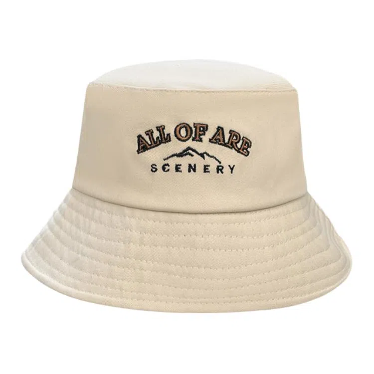 山一丸 时尚潮流字母刺绣户外太阳帽防晒盆帽显脸小 涤纶 渔夫帽 女款