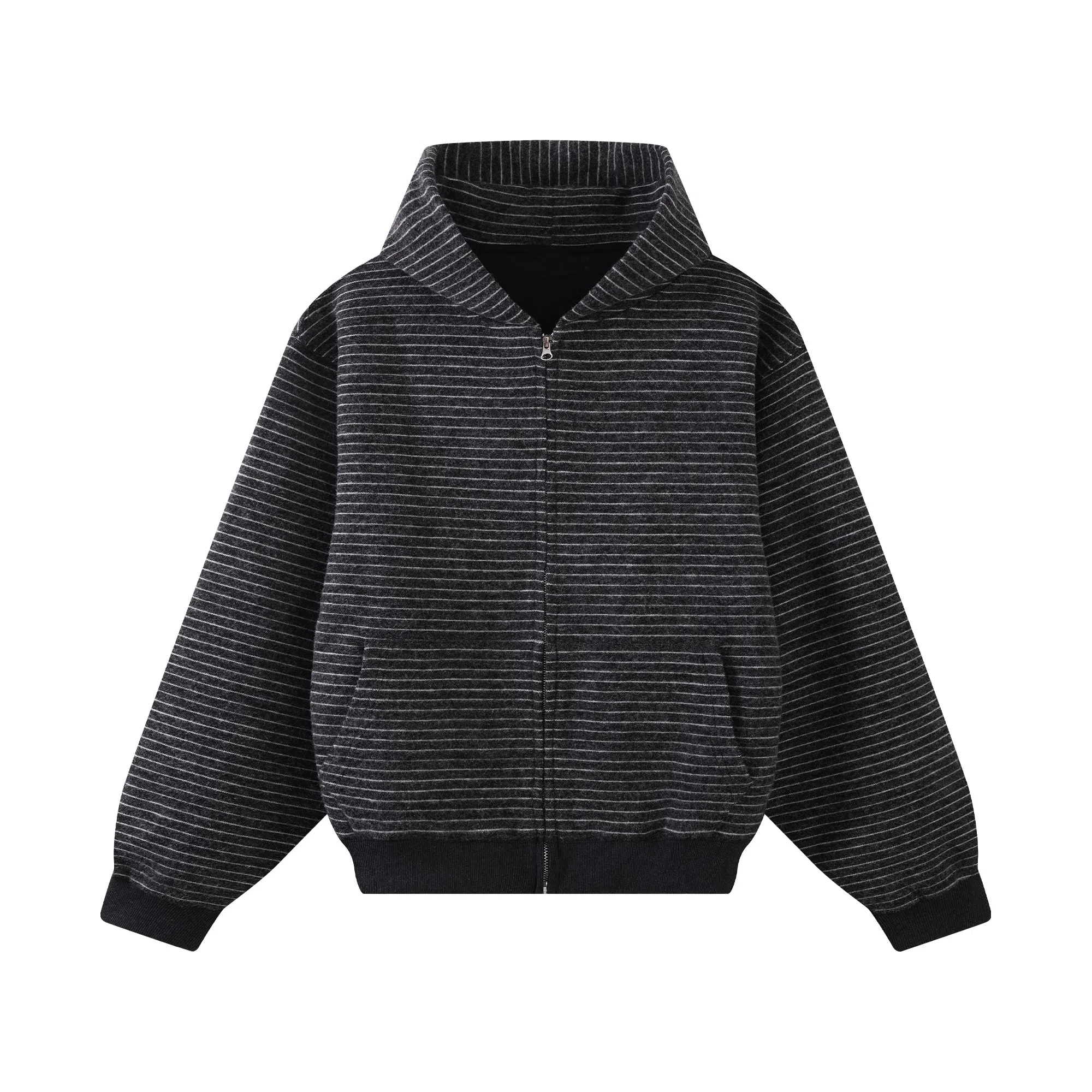 ONITSOP Striped Wool Zip Hoodie