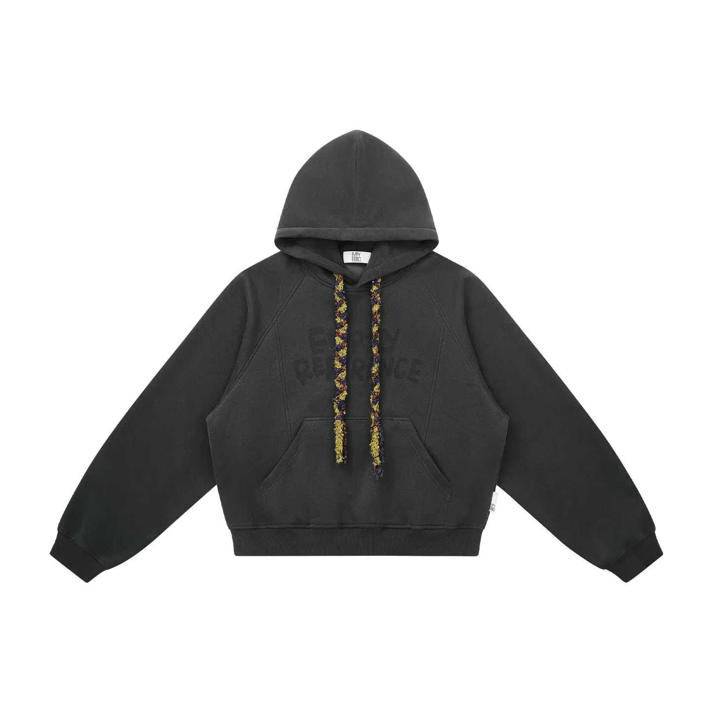 EMPTY REFERENCE Split Knit Drawstring Hoodie
