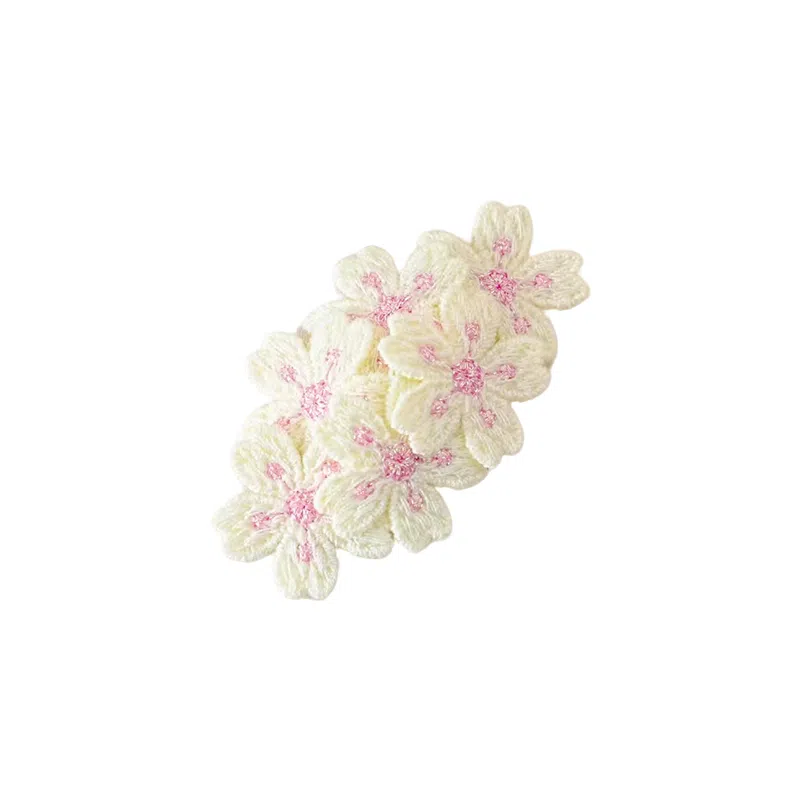 蒙妮 森系甜美刺绣花朵 布艺 发夹 女款