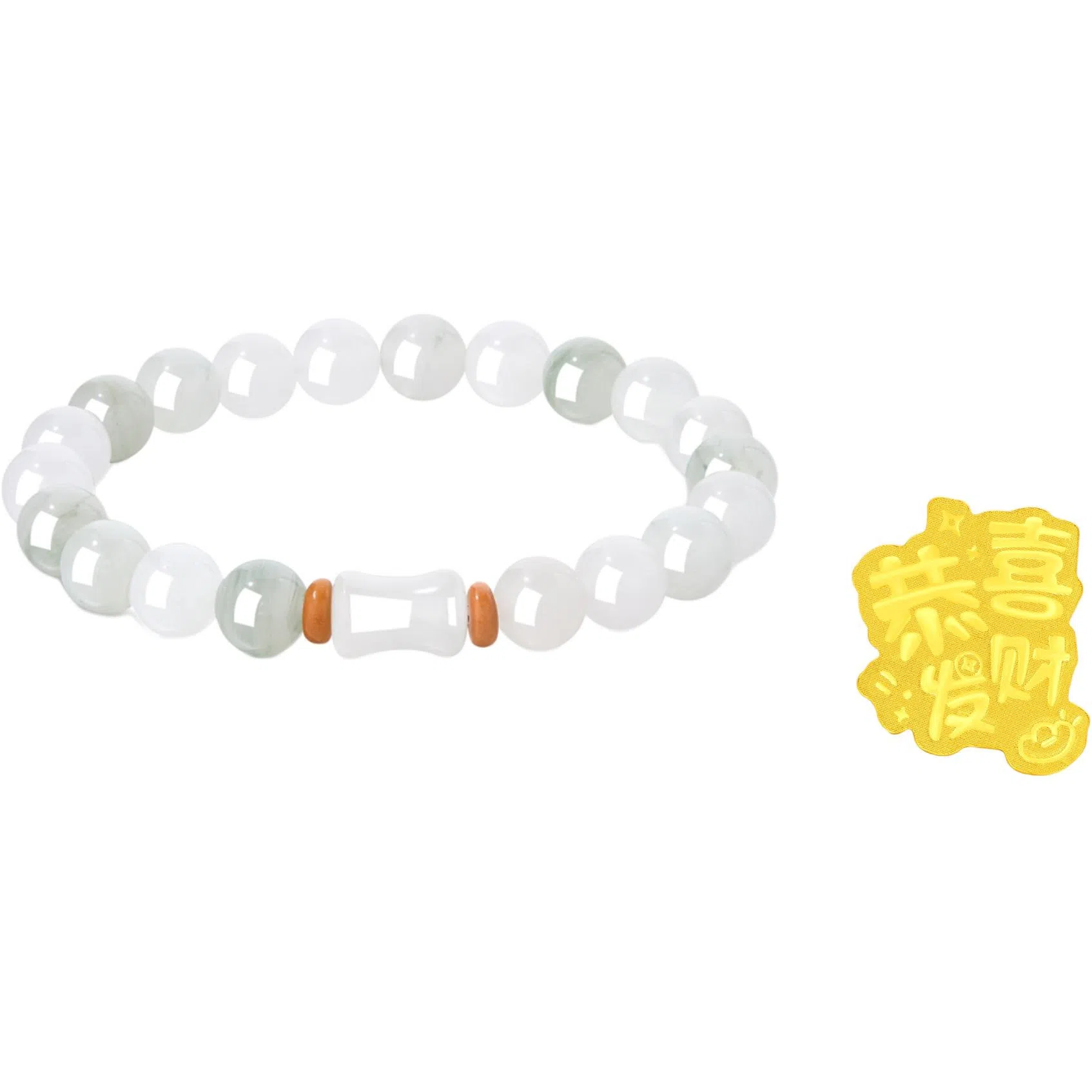 老凤祥 青黛竹节节节高升新中式简约百搭高级感串珠 天山翠 手串 女款