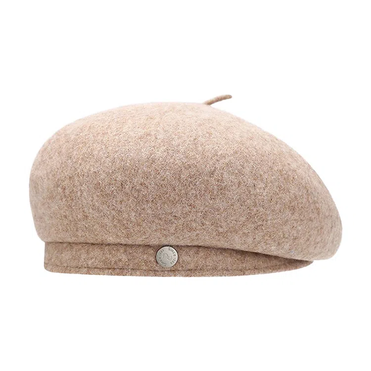 浪莎 英伦风金属标简约纯色时尚百搭保暖 羊毛 贝雷帽 男女同款情侣款
