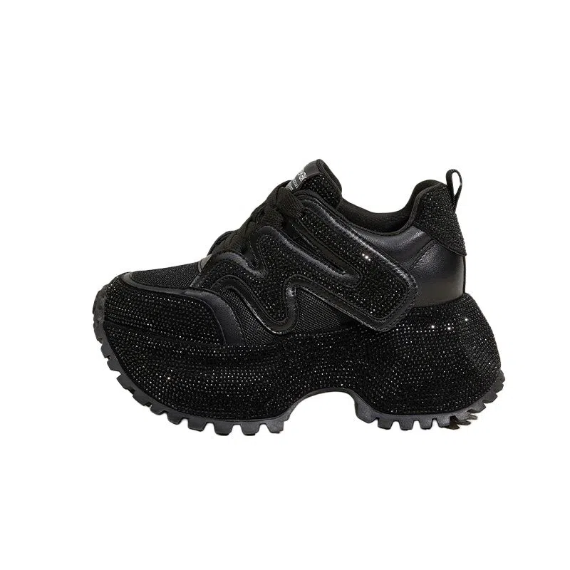 满钻厚底内增高百搭休闲运动户外时尚潮流学院风运动鞋 减震耐磨平衡 低帮 老爹鞋 女款