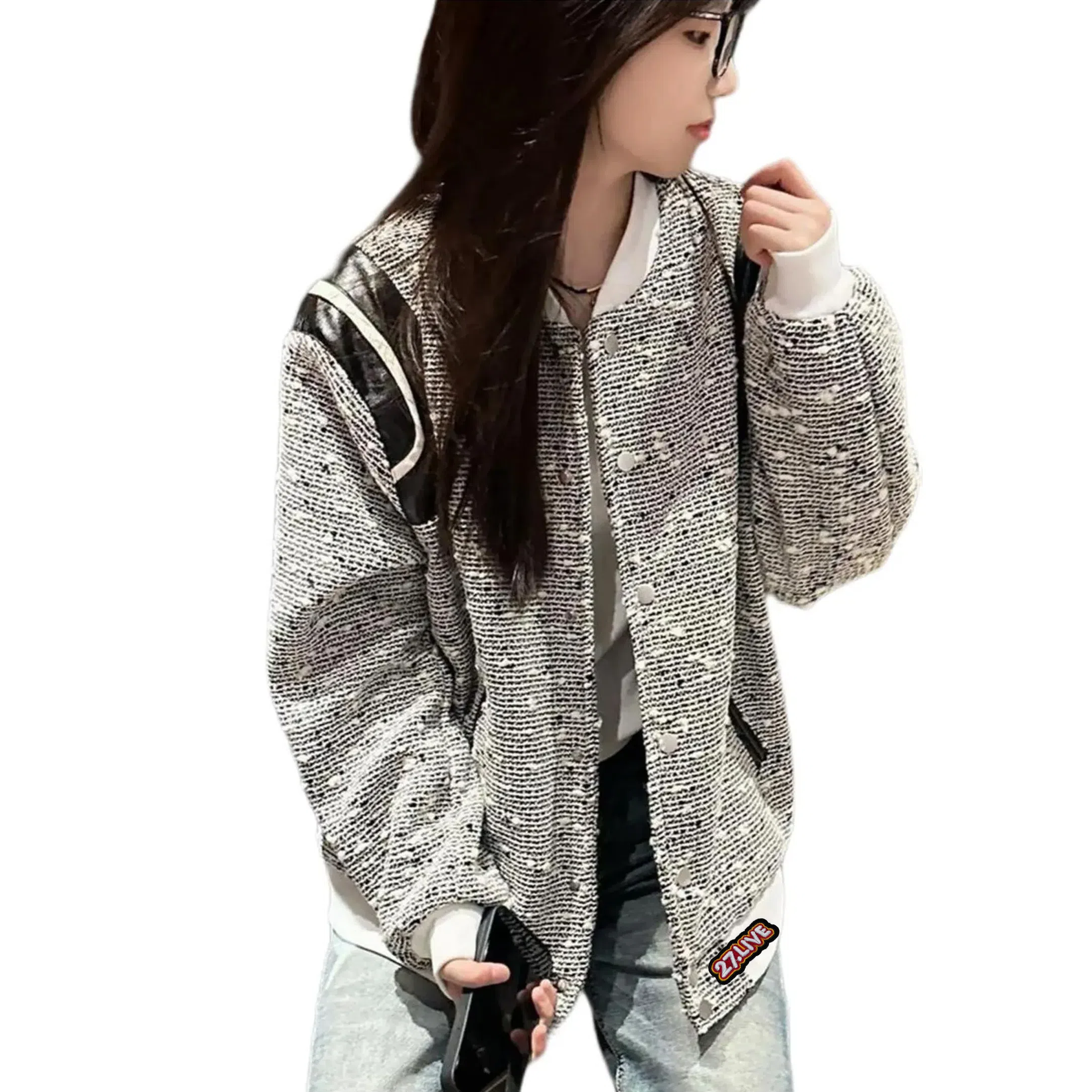 27 Life Striped Tweed Jacket