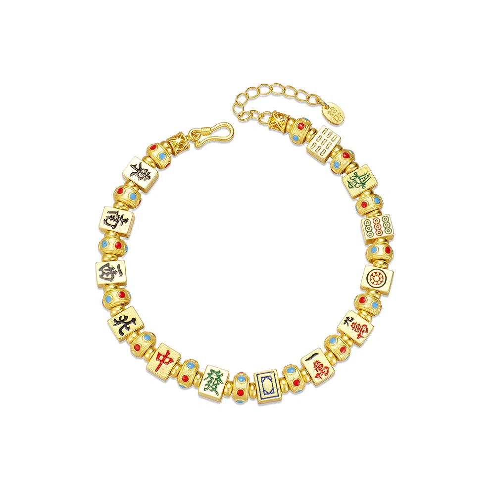 【S925银 八方来财】 七七银饰 十三幺麻将 国潮新中式国风 轻奢优雅精致高级 吸睛时尚百搭温柔知性古风#好运 纯银 手链 女款