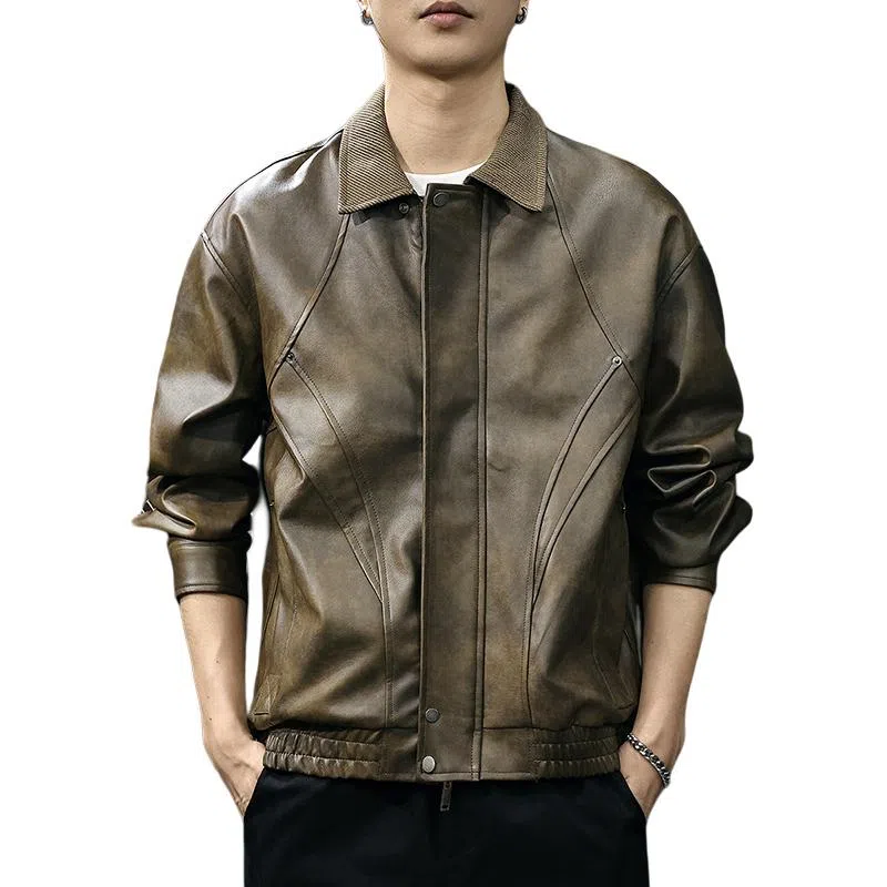 Qianjin Niu Vintage Leather Jacket