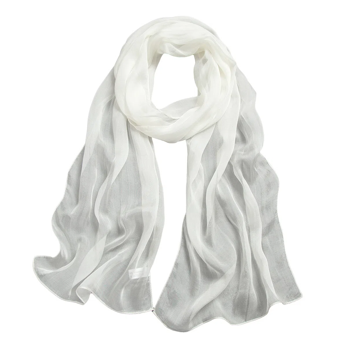 一米画纱 轻薄透气真丝雪纺窄长条长巾清新纯色简约百搭防晒拍照纱巾 桑蚕丝 丝巾 女款