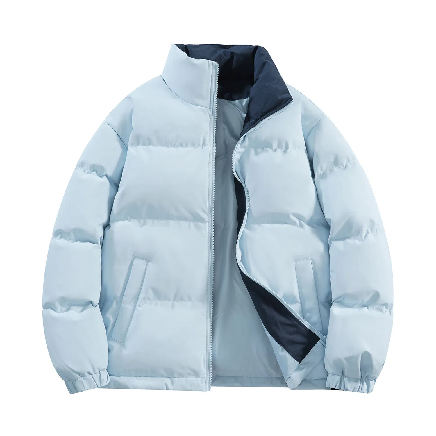 鸭鸭 美式幻影渐变新年战袍加厚保暖鸭绒休闲宽松立领短款无帽暗黑外套羽绒服 男女同款