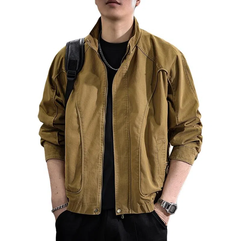 遨宇 美式复古休闲百搭猎装教练极简风百搭户外休闲工装夹克外套 男女同款