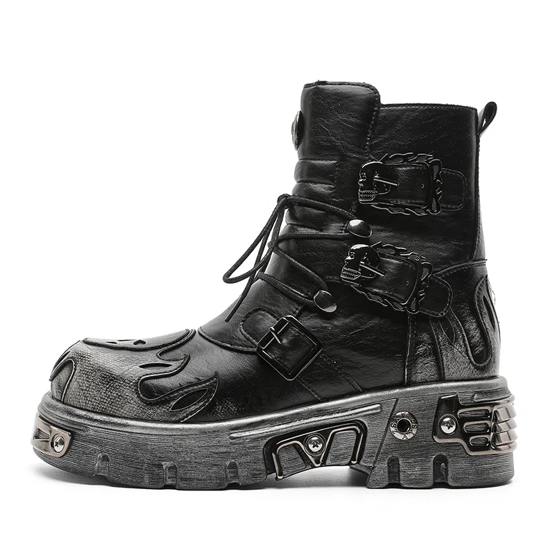 YEDANI Classic Skull Punk Boots