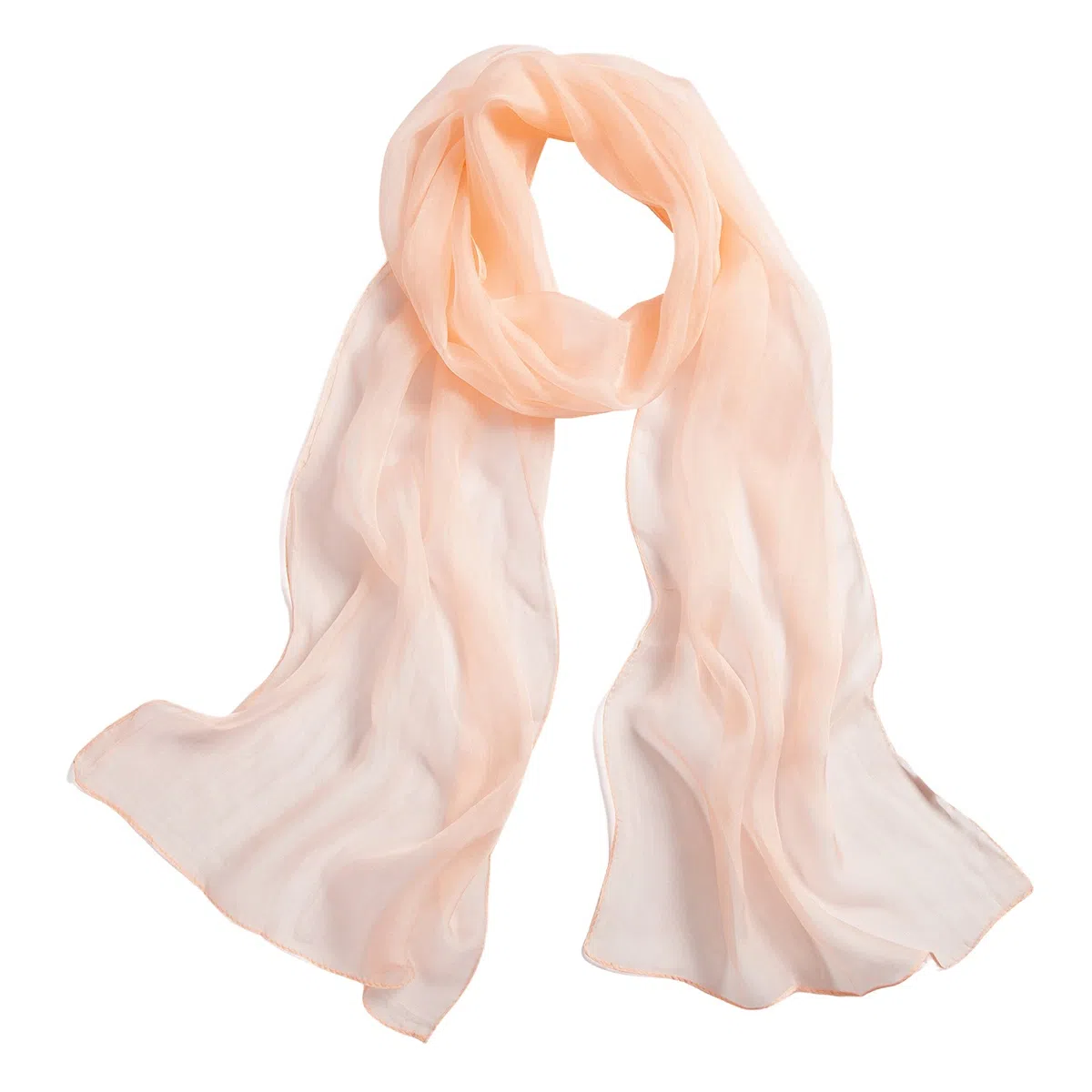 一米画纱 轻薄透气真丝雪纺窄长条长巾清新纯色简约百搭防晒拍照纱巾 桑蚕丝 丝巾 女款