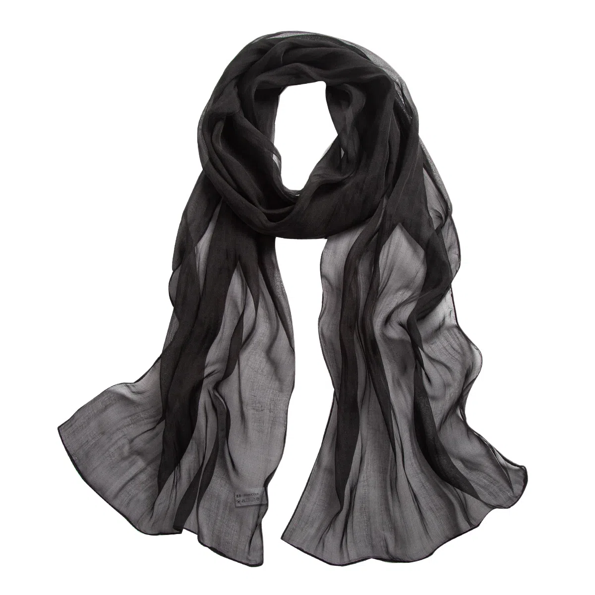 一米画纱 轻薄透气真丝雪纺窄长条长巾清新纯色简约百搭防晒拍照纱巾 桑蚕丝 丝巾 女款