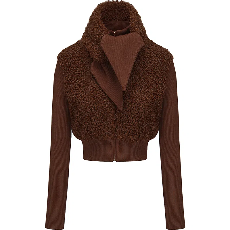 NANA JACQUELINE Knit Zip-Up Sweater