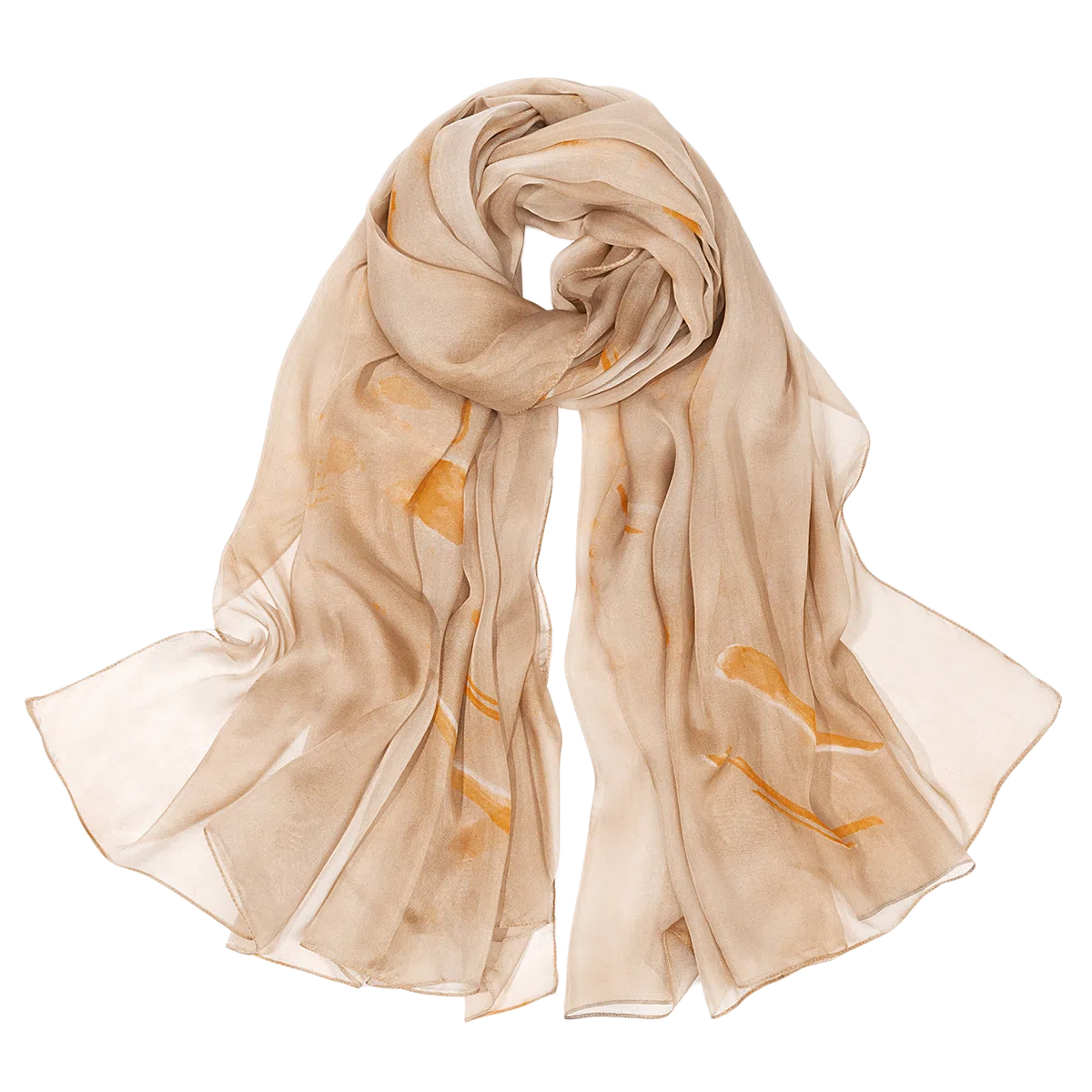 一米画纱 轻盈飘逸出游真丝雪纺印花真丝都市花瓣系列高级纱巾 桑蚕丝 丝巾 女款