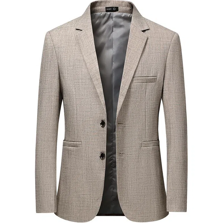 老爷车 男装秋季时尚百搭洋气高级感贵气纯色商务外套西装 男款