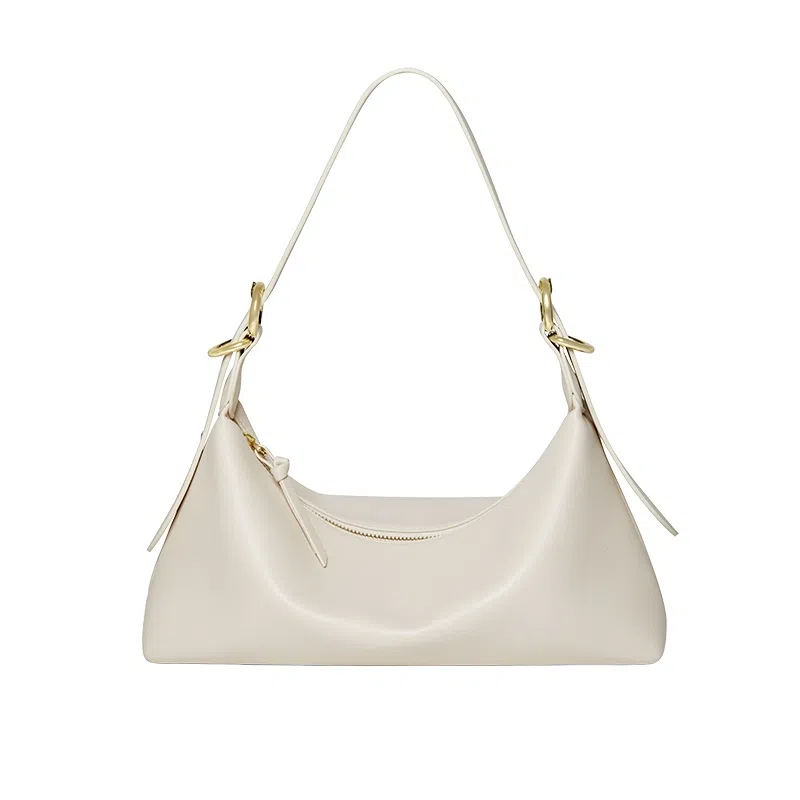 纳兰杜 小众腋下包女精致质感百搭通勤时尚软皮夏季女包 牛皮合成革 单肩包托特包 大号 女款 微月绿/子夜黑/奶昔白