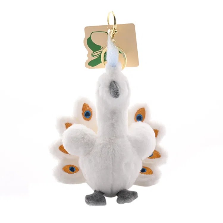 玄唐 雀食美孔雀毛绒玩具毛绒包包挂饰 聚酯纤维 挂件 男女同款情侣款