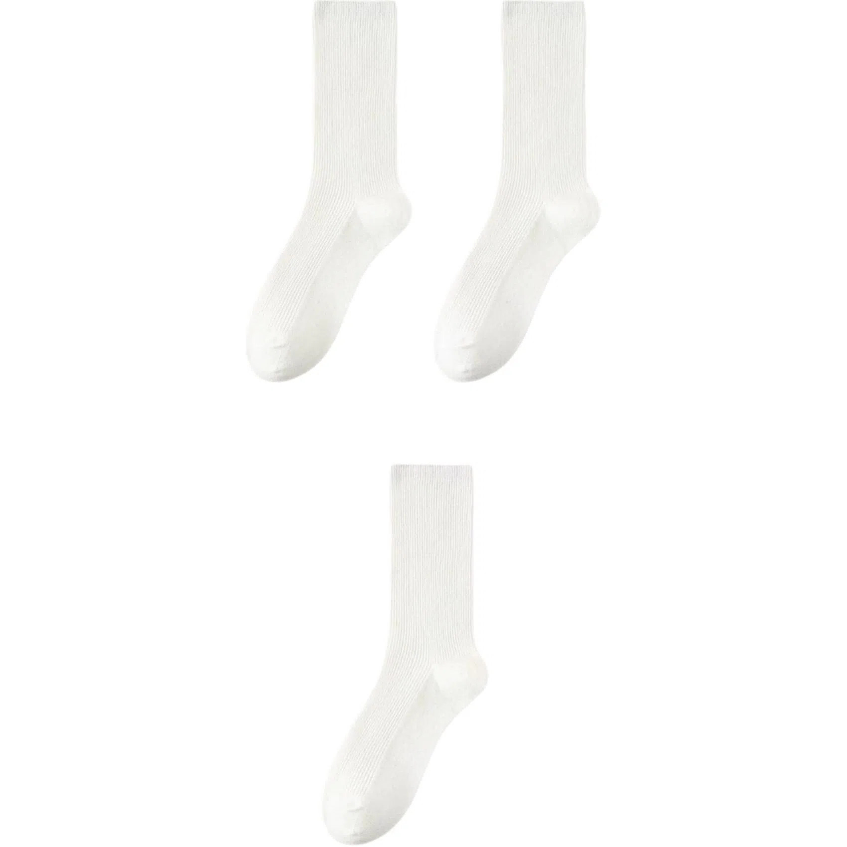 妮轻 羊毛春秋季搭配纯色简约中筒袜 女款