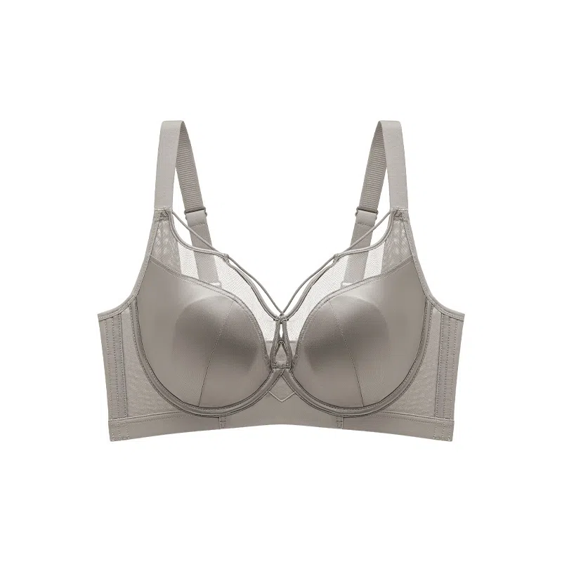 欧迪芬 超薄兔耳朵薄杯透气包容显瘦收副乳调整型女内衣软钢圈聚拢防下垂舒适无痕无压迫蚕丝抗菌文胸 女款