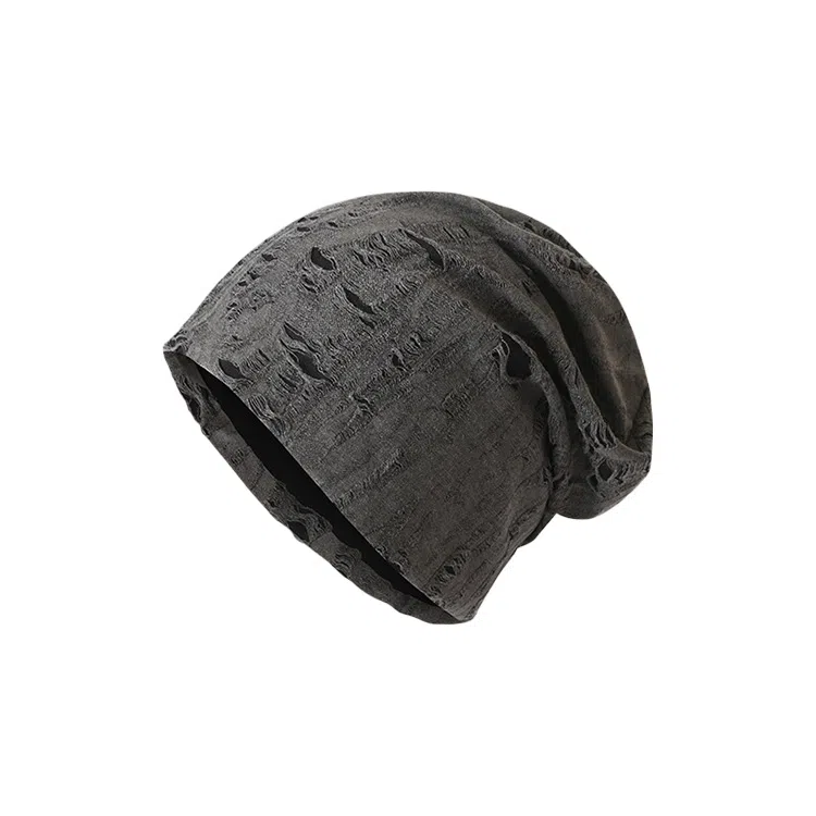 心水好物 日系破洞做旧薄款个性百搭包头帽街头潮牌大头围显脸小 聚酯纤维 堆堆帽 男女同款情侣款