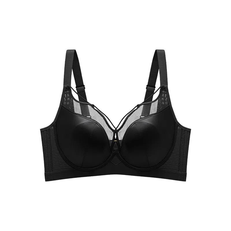 欧迪芬 超薄兔耳朵薄杯透气包容显瘦收副乳调整型女内衣软钢圈聚拢防下垂舒适无痕无压迫蚕丝抗菌文胸 女款