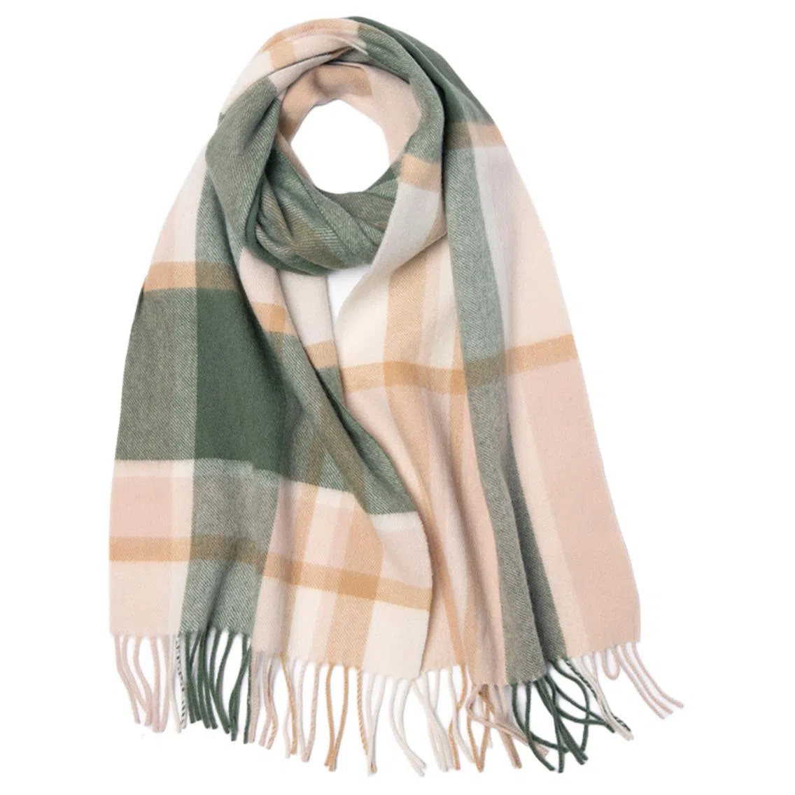 红豆 品牌格子条纹百搭保暖女款 羊毛 绒线围巾 男女同款情侣款