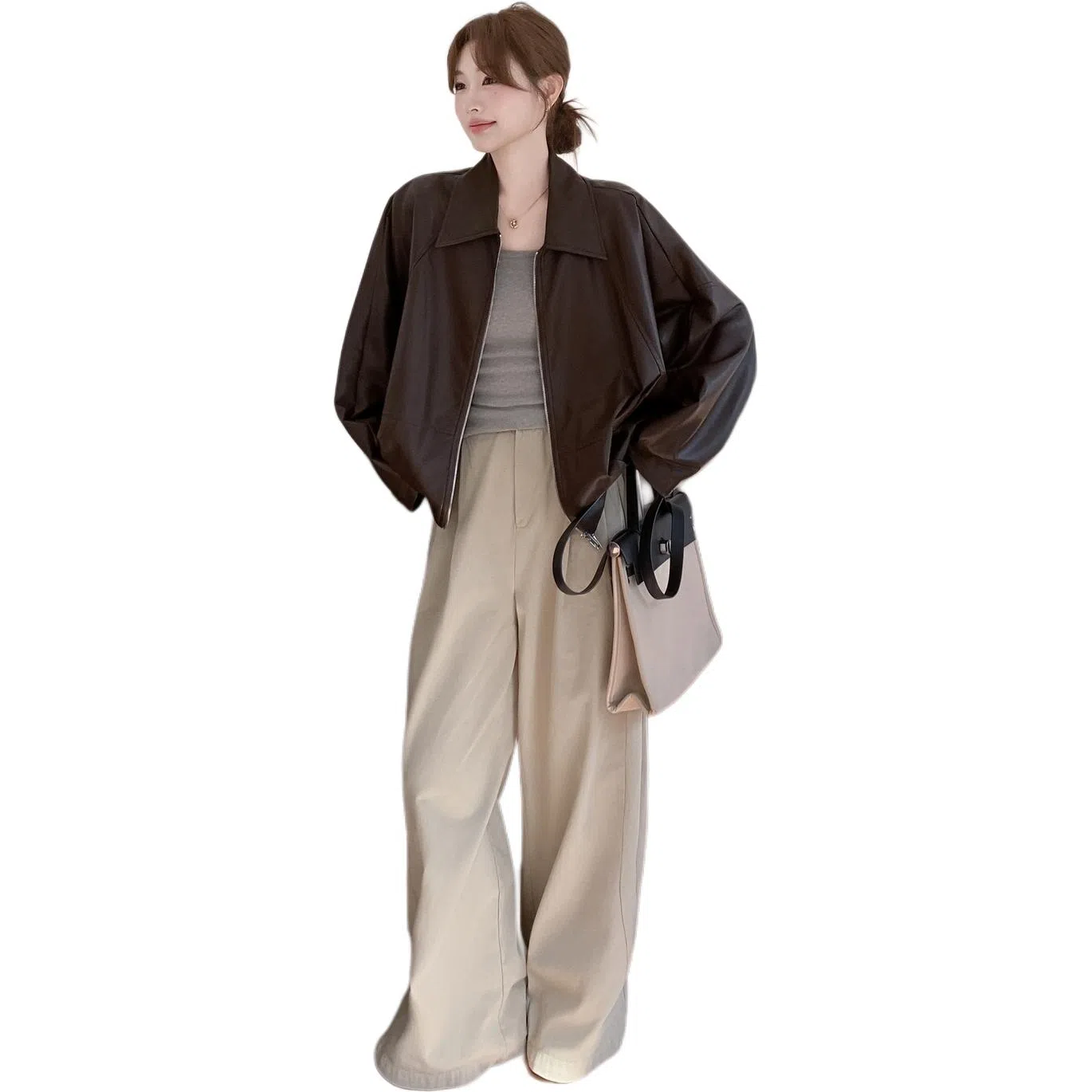 袋鼠 小个子休闲百搭又酷又飒外套皮衣 女款