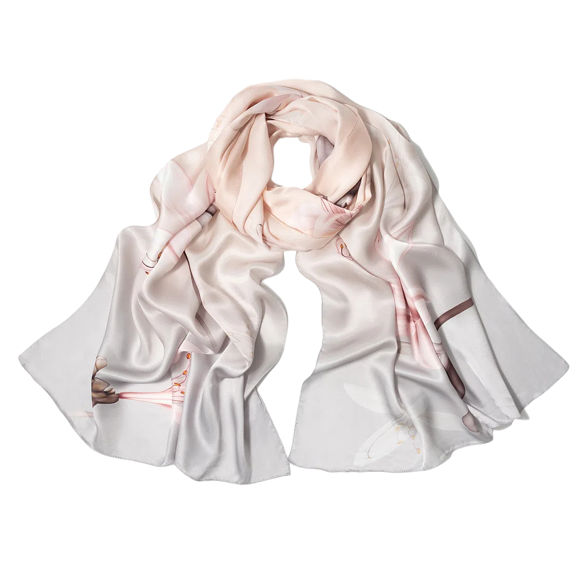 一米画纱 新潮国风优雅大方花卉图案柔软丝绸高档舒适真丝长巾东方丝语系列 桑蚕丝 丝巾 女款