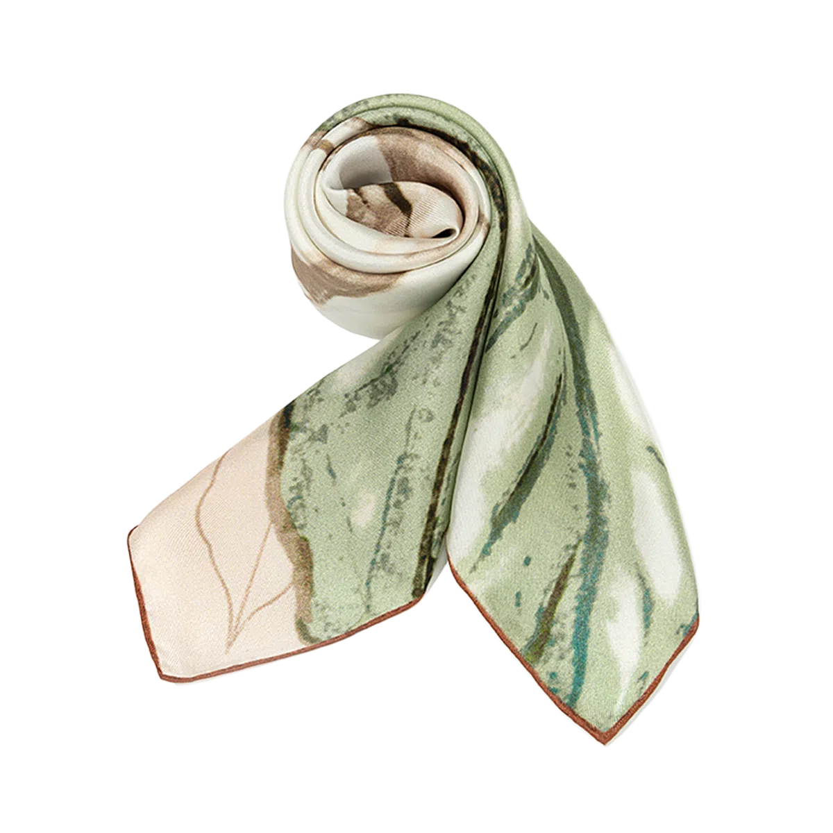 一米画纱 中式国风高雅山茶花系列斜纹中方巾双面西装领巾优雅 桑蚕丝 丝巾 女款