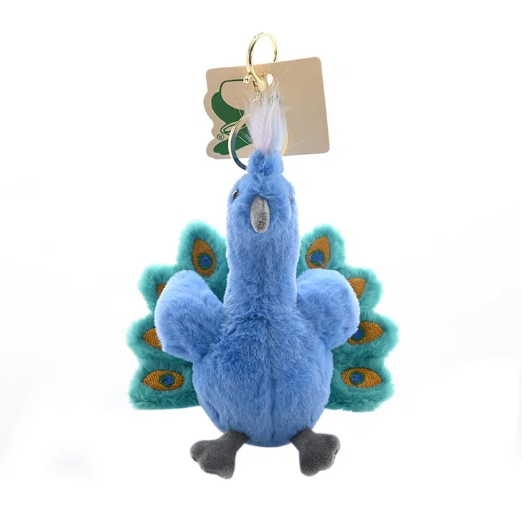 玄唐 雀食美孔雀毛绒玩具毛绒包包挂饰 聚酯纤维 挂件 男女同款情侣款