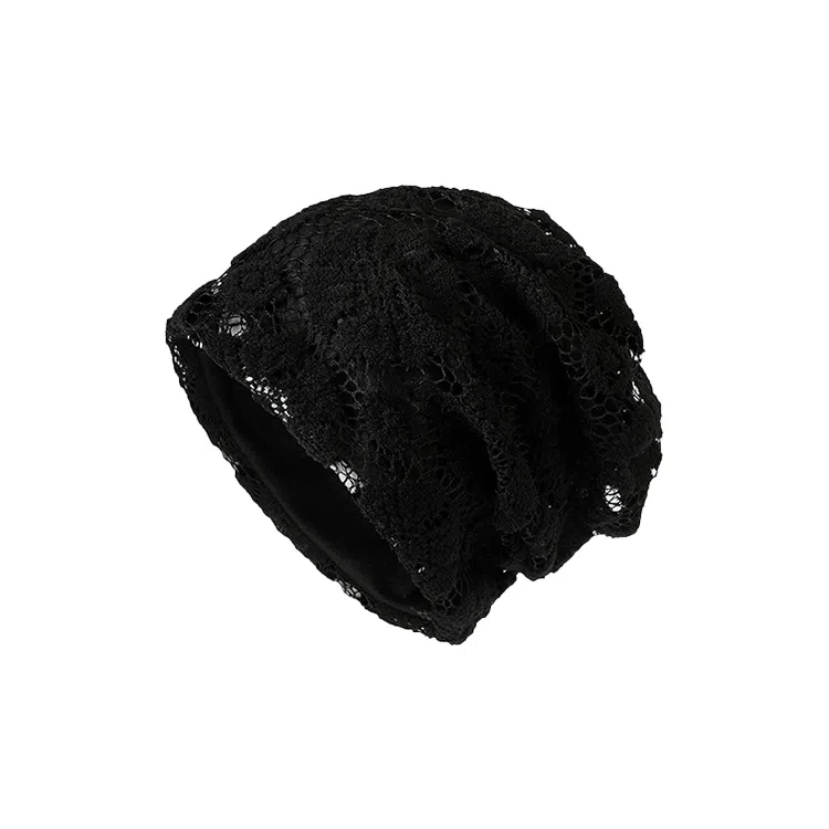 心水好物 中式纯色镂空花朵针织简约防寒显脸小 棉 帽子 女款