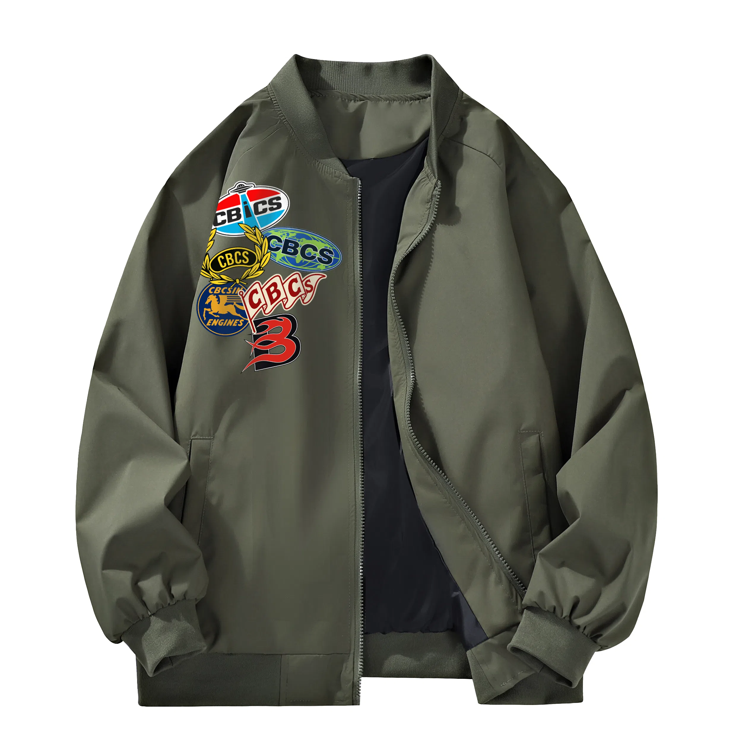 Herbal Color Retro Badge Logo Coach Jacket