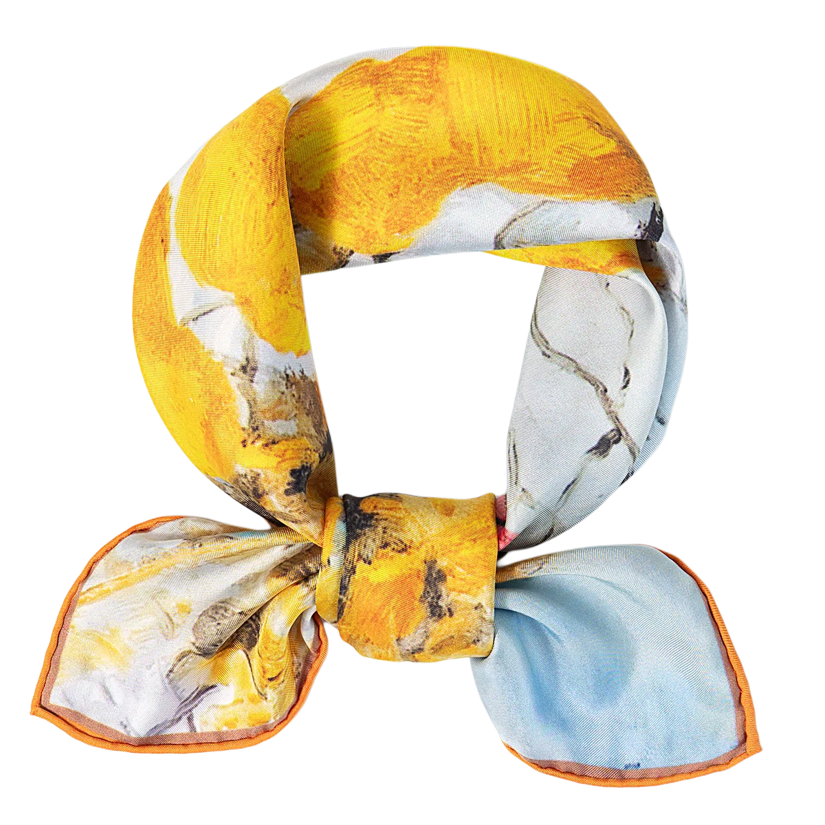 一米画纱 中式国风高雅山茶花系列斜纹中方巾双面西装领巾优雅 桑蚕丝 丝巾 女款