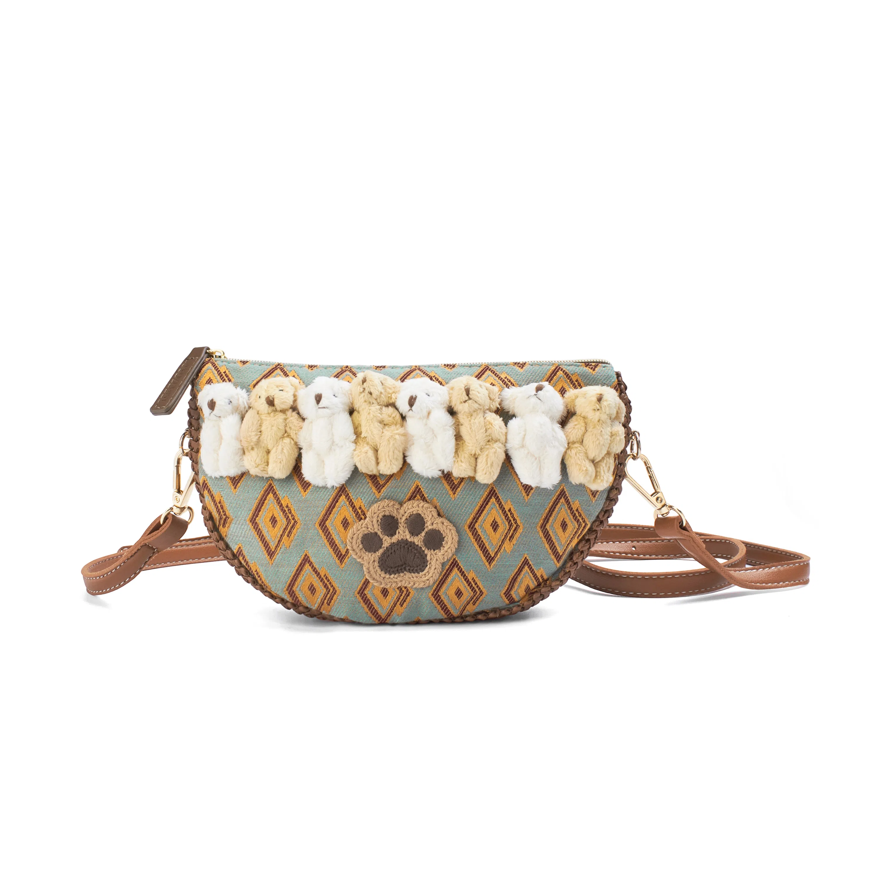 雅诗兰黛【定制化妆包】小花 萌熊爪趣 甜美  精致  典雅  可爱 公主风 约会  通勤 复古凌格帆布收纳包 便携