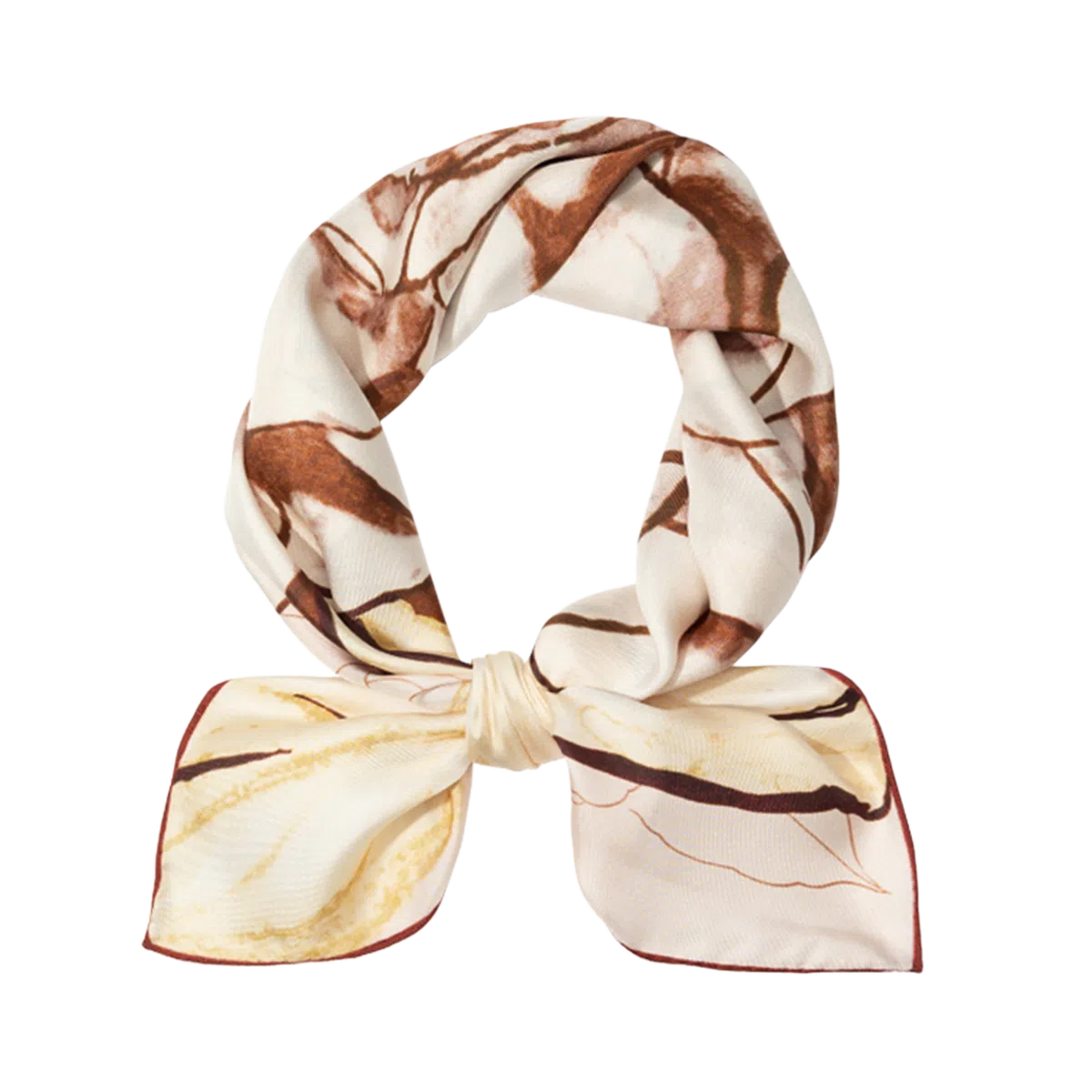 一米画纱 中式国风高雅山茶花系列斜纹中方巾双面西装领巾优雅 桑蚕丝 丝巾 女款