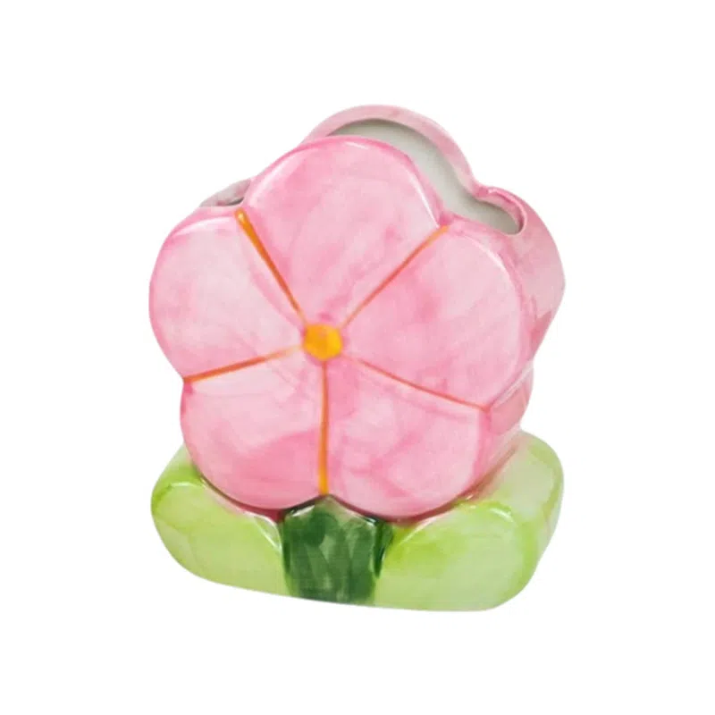 悦语花朵收纳杯陶瓷桌面可爱化妆刷架桌面置物架创意装饰筒